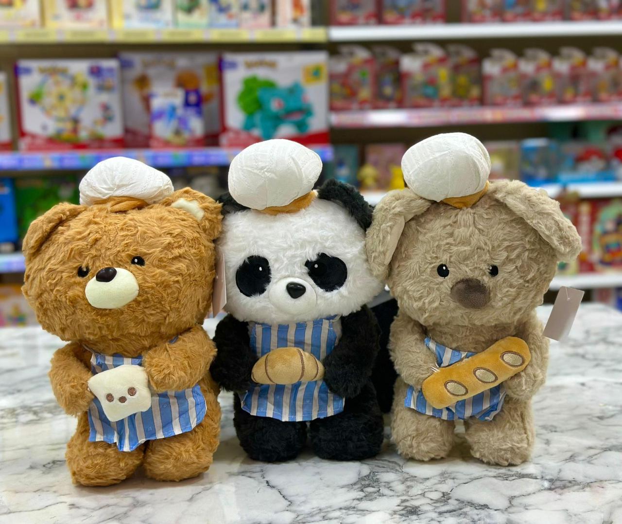 Peluche traje de chef con pan