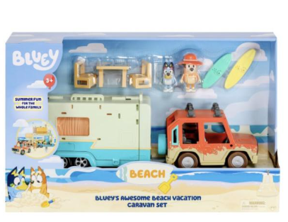 BLUEY SET DE CARAVANA VACACIONES EN LA PLAYA