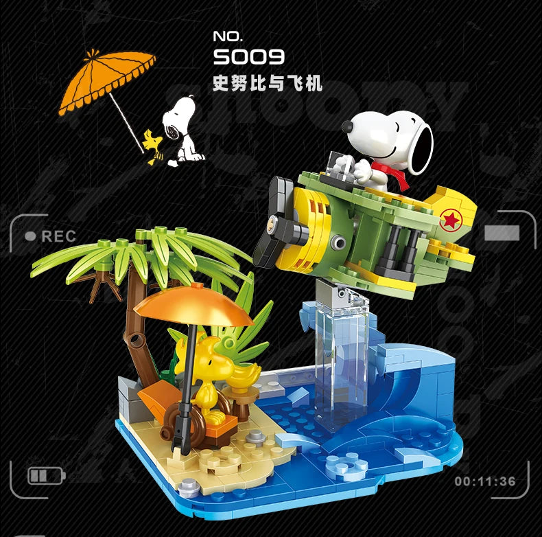 ARMABLE SNOOPY  DIORAMA  AVION SOBRE EL  MAR 5009